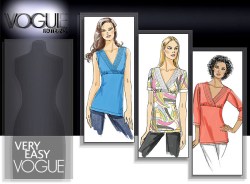 8558 vogue easy stretch  v-neck empire tops sleeves or not pattern 18-24 uncut